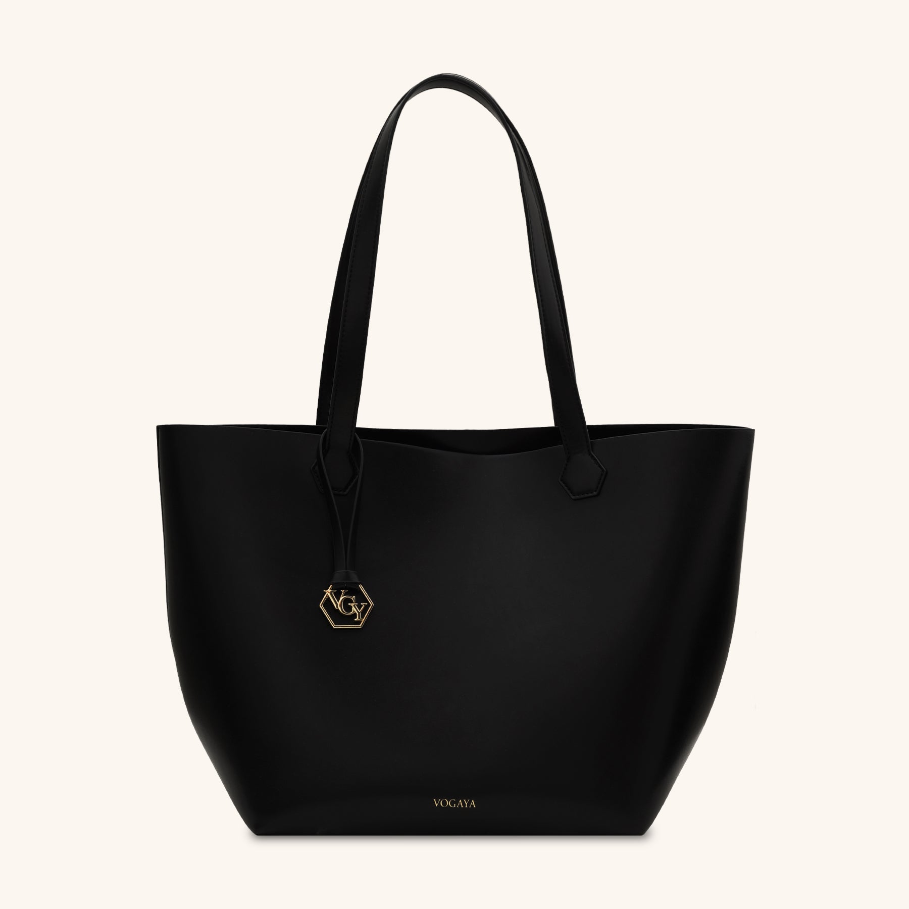 Bambote Vegan Bamboo Leather Soft Tote in Black | VOGAYA Dubai