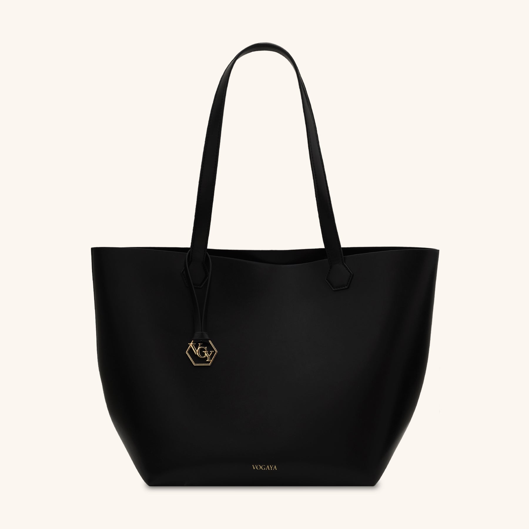 Bambote Vegan Bamboo Leather Soft Tote in Black | VOGAYA Dubai