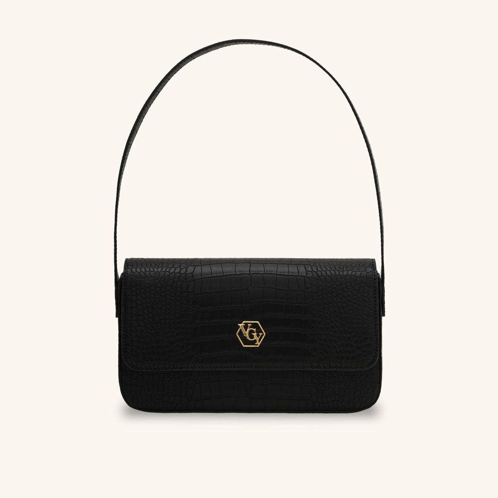 Coffee Leather Shoulder Bag