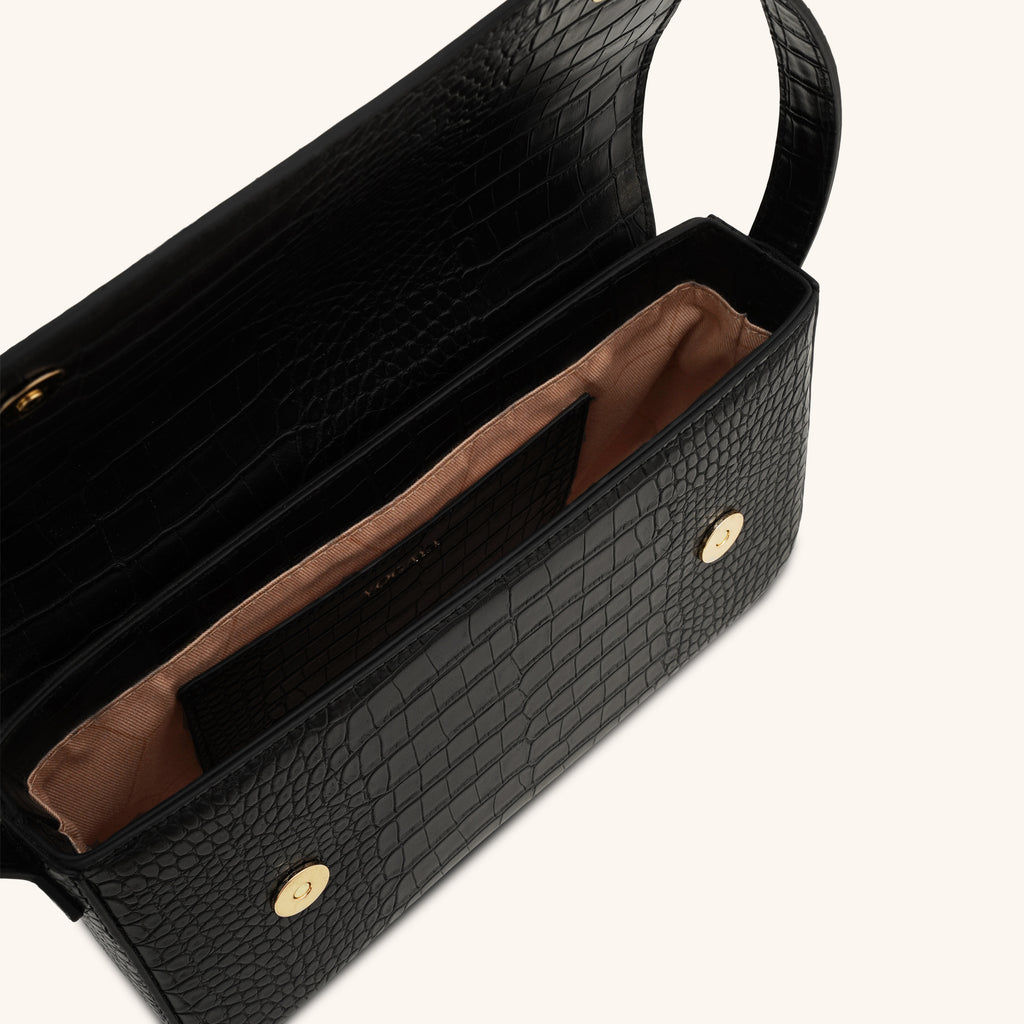 Coffee Leather Shoulder Bag